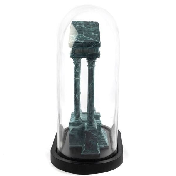 Mikasamoor Yeşil Antik Kent Cam Fanus Dekor Obje