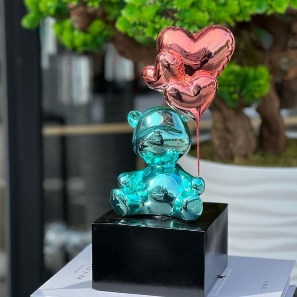 Ayıcık Kaws Turkuaz  Dekoratif Obje 35 cm