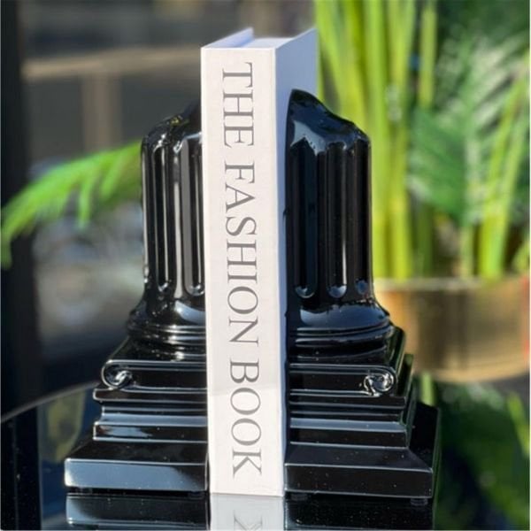 Reçine Siyah  Sutun Kitap Tutucu