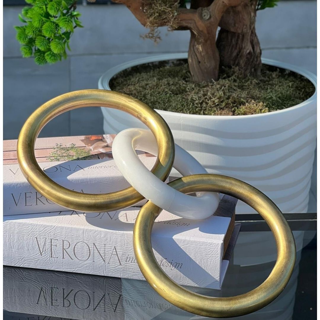 Dekoratif Halka Obje Eskitme/ Beyaz