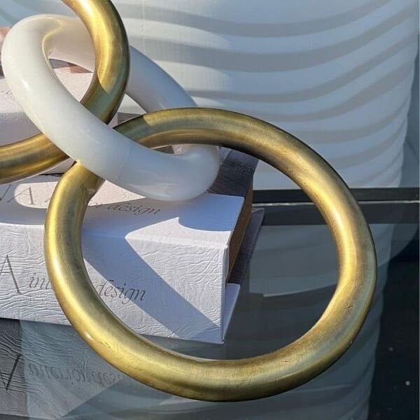 Dekoratif Halka Obje Eskitme/ Beyaz