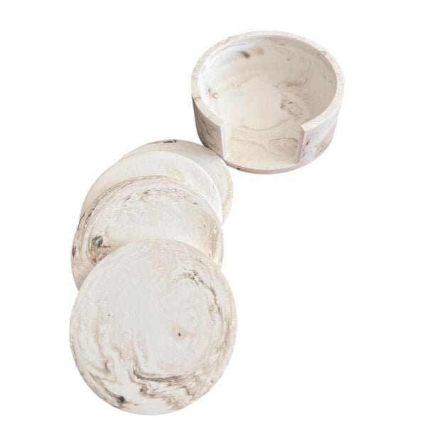 Denfix Bardak Altlığı | Gri Mermer Desenli