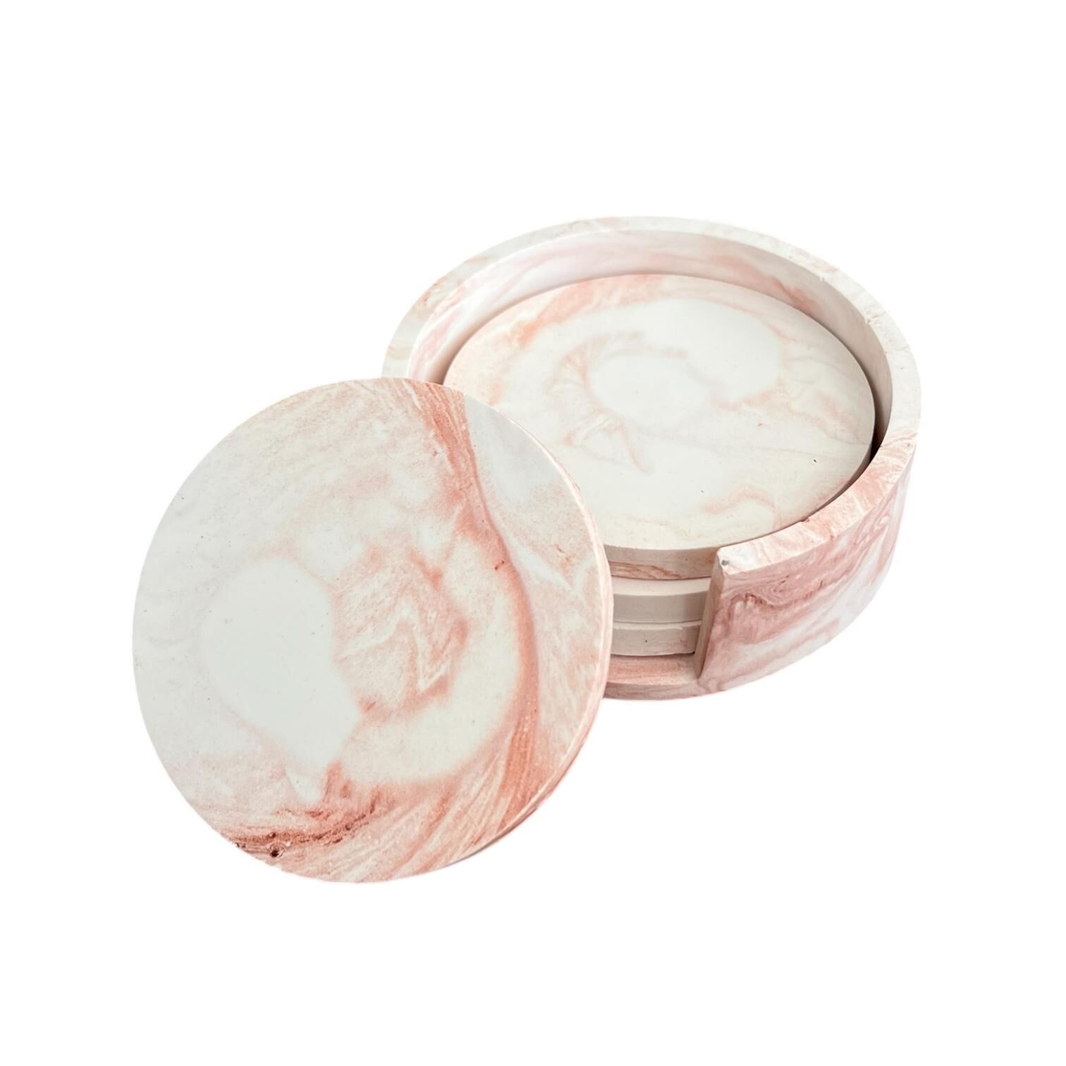 Denfix Bardak Altlığı | Turuncu Mermer Desenli