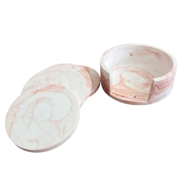 Denfix Bardak Altlığı | Turuncu Mermer Desenli