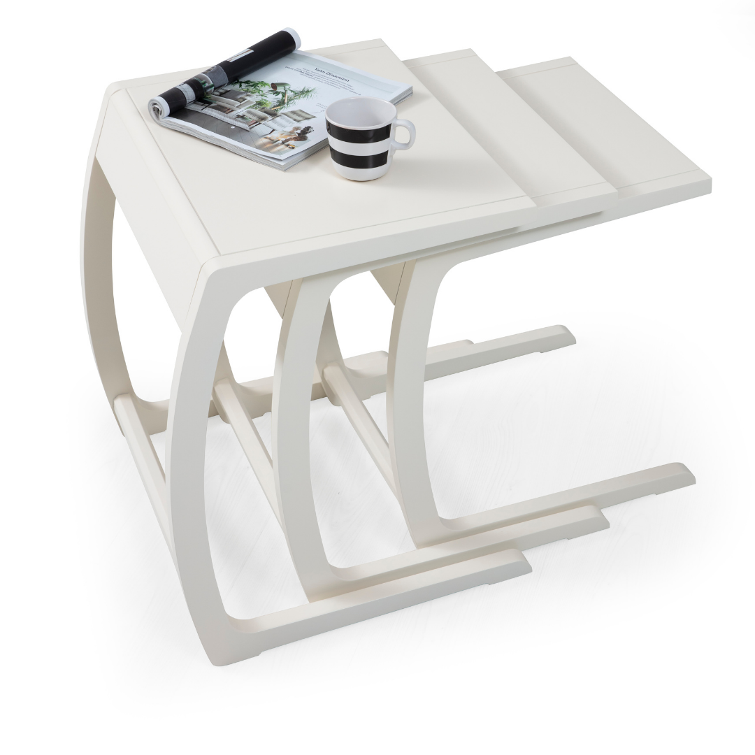 Prada Beyaz Zigon Sehpa