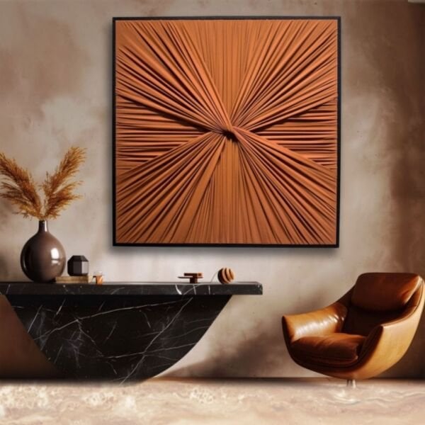 Ukyco El Yapımı Kumaş Tablo Kahve