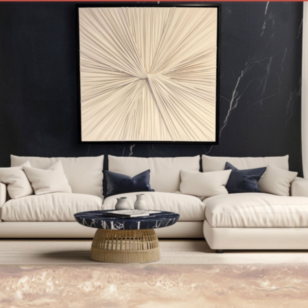 Ukyco El Yapımı Kumaş Tablo Krem