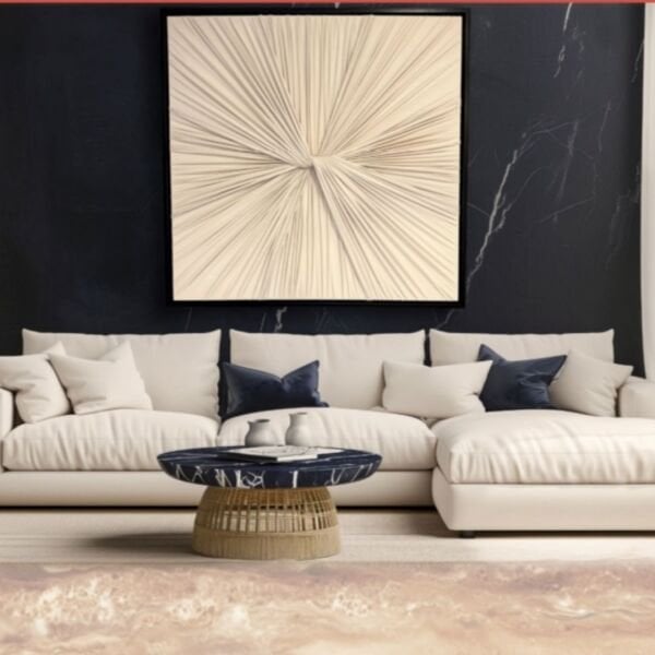 Ukyco El Yapmı Kumaş Tablo Krem