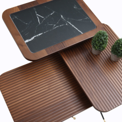 Diamond Siyah Ceviz Zigon Sehpa