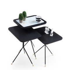 Diamond Siyah Krom Zigon Sehpa