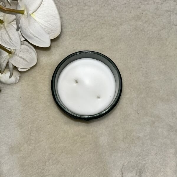 Siyah Deri Kaplı Cam Mum