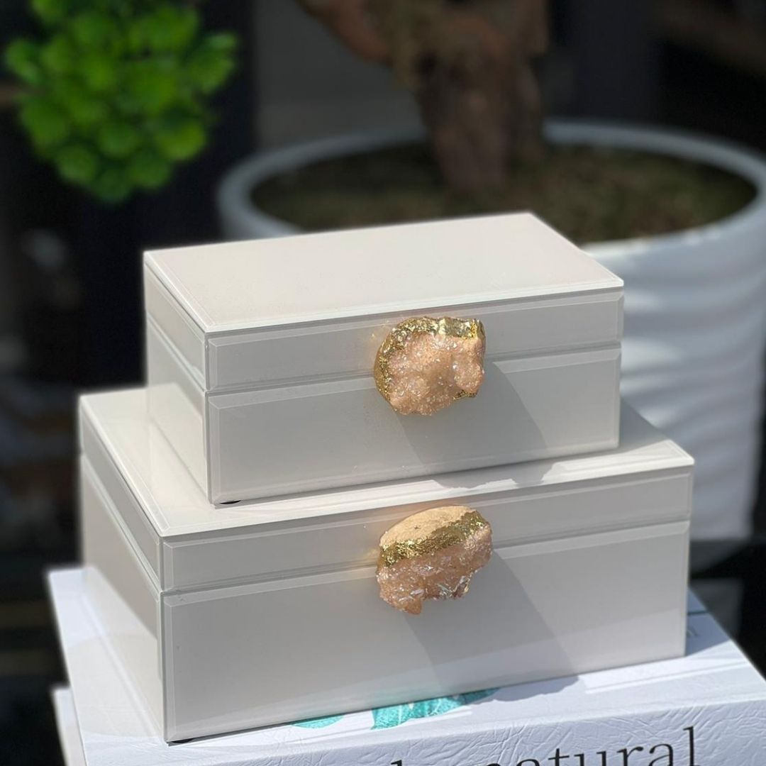 İthal Doğaltaş  2 li Kutu Seti Krem