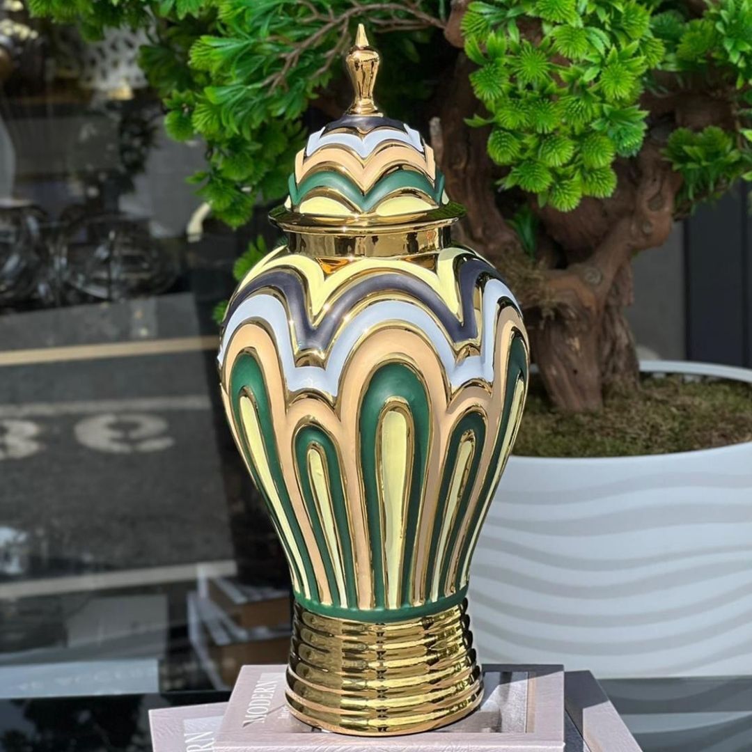 Rainbow Seramik Yeşil Küçük Boy Vazo