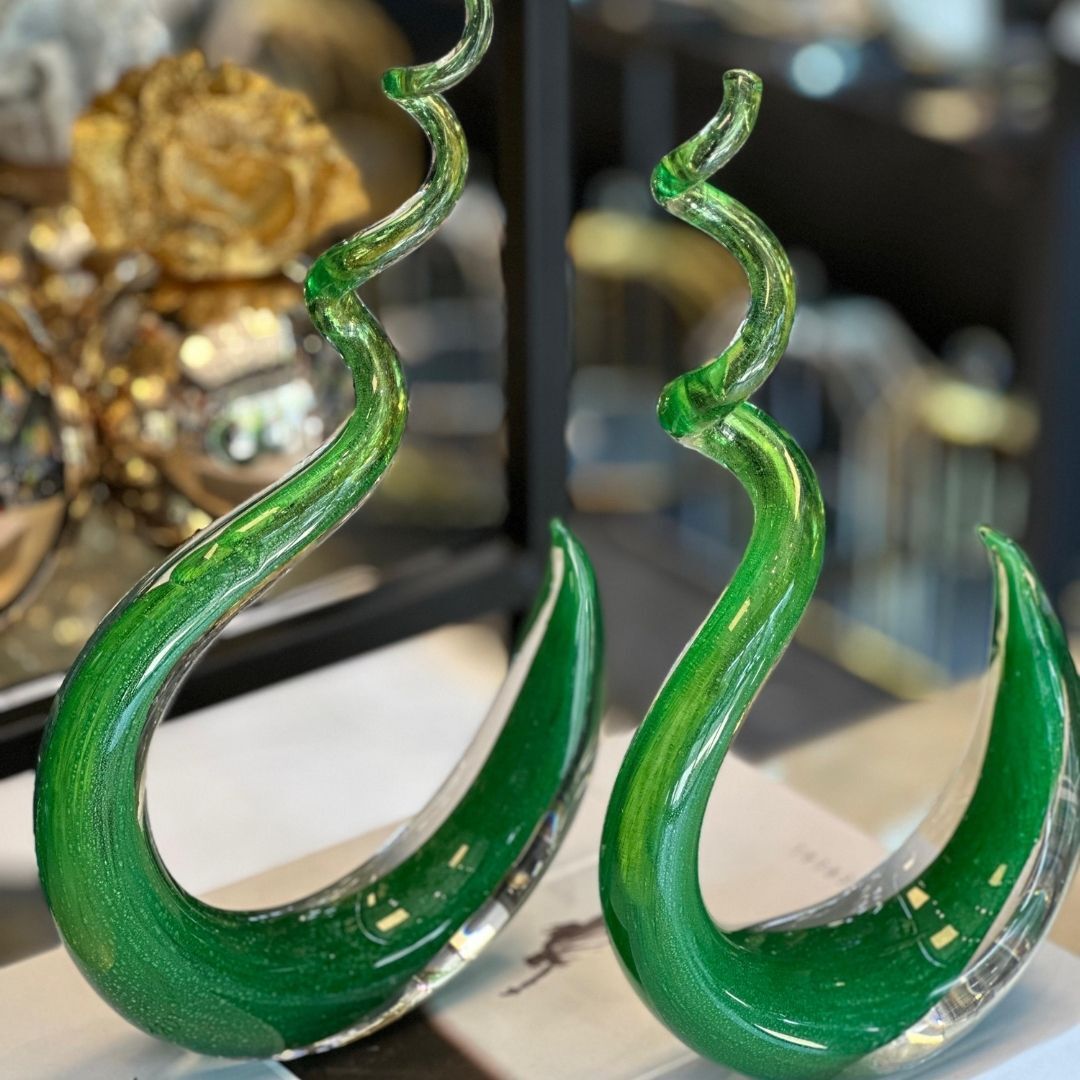 Cam Holejen Dekor Yeşil 2 Lİ