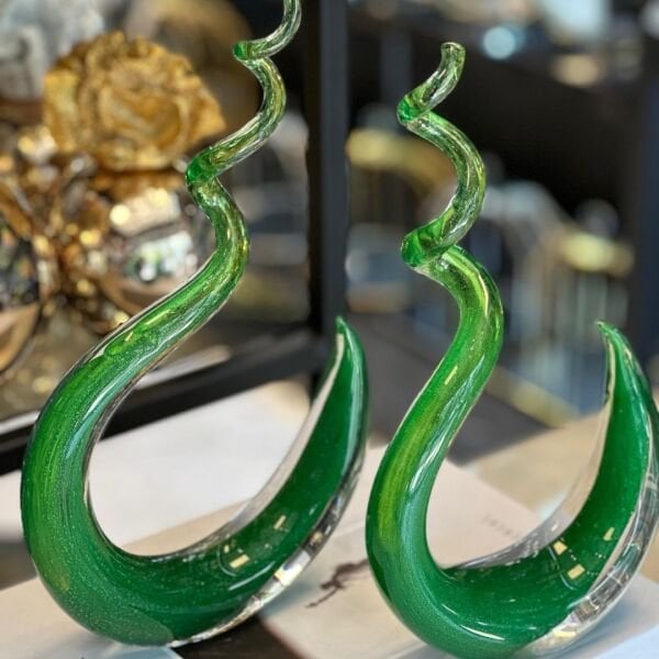 Cam Holejen Dekor Yeşil 2 Lİ