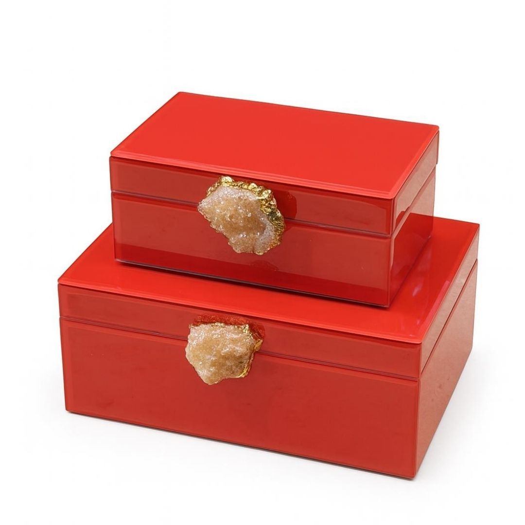 İthal Doğaltaş  2 li Kutu Seti Kırmızı