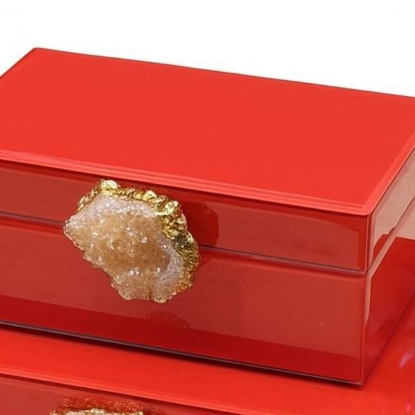 İthal Doğaltaş  2 li Kutu Seti Kırmızı