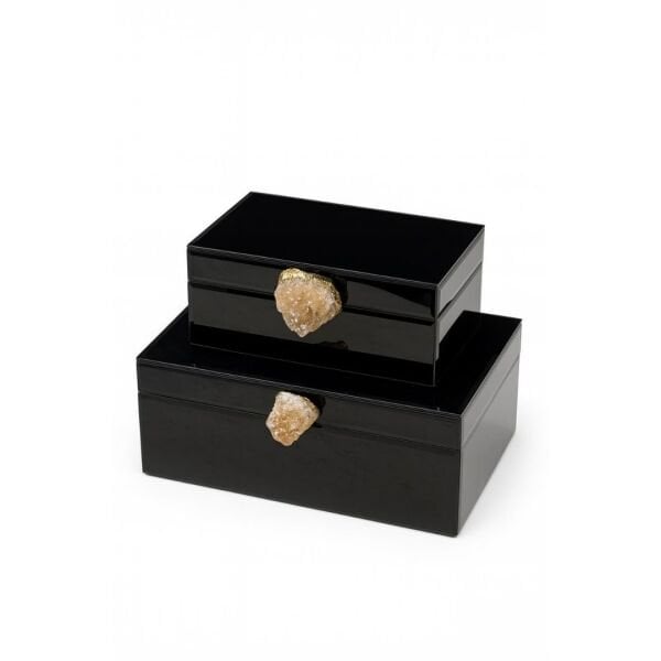 İthal Doğaltaş  2 li Kutu Seti Siyah