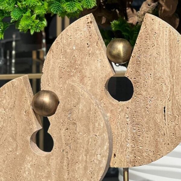 Traverten  2 li Anahtar  Dekor Gold Eskitme