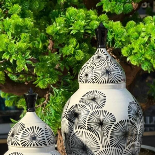 Siyah Beyaz 2 li Kasım Patı Kapaklı Küp