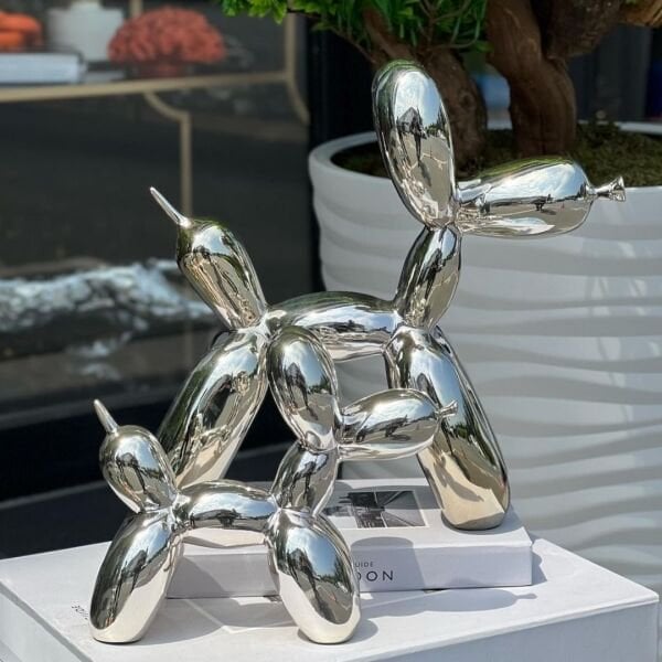 Balon Köpek Kaws 2 li Parlak Gümüş