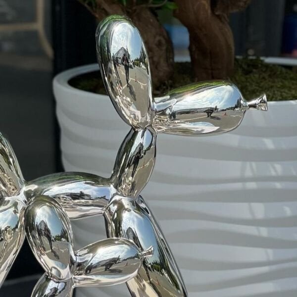 Balon Köpek Kaws 2 li Parlak Gümüş