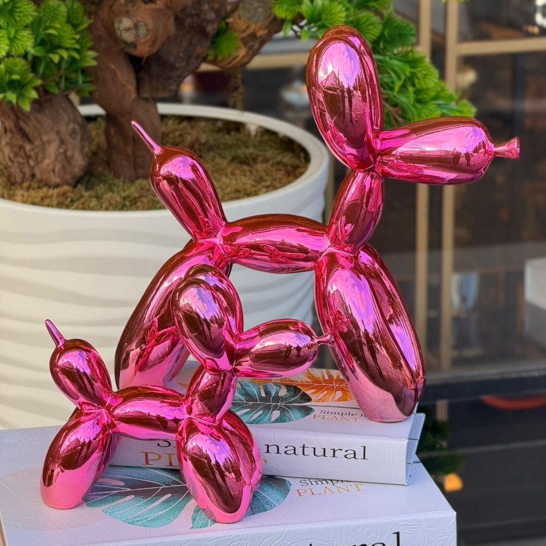 Balon Köpek Kaws 2 li Parlak Pembe