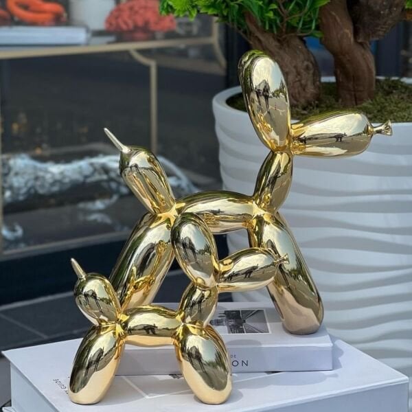 Balon Köpek Kaws 2 li Parlak  Gold