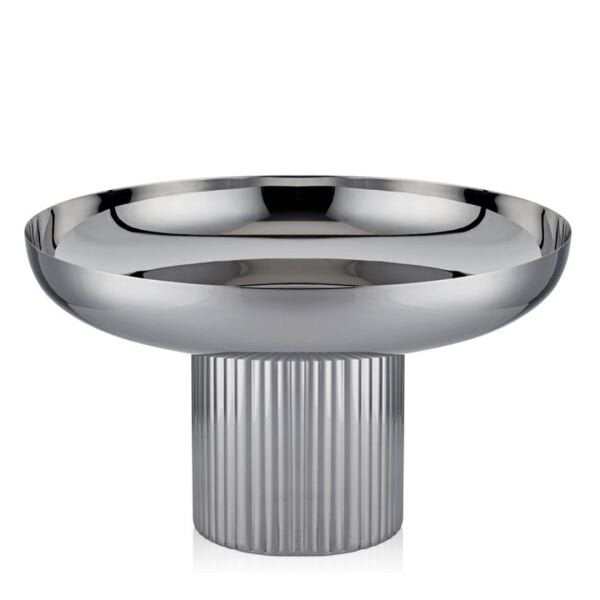 Lamadore Ayaklı Parlak Çelik Büyük Kase 38 cm