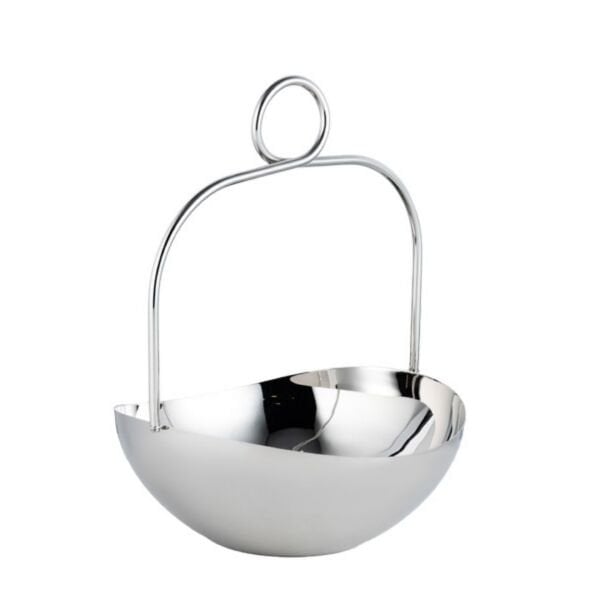 Lamadore Ayaklı Parlak Çelik Büyük Boy Askılı Kase 28 cm