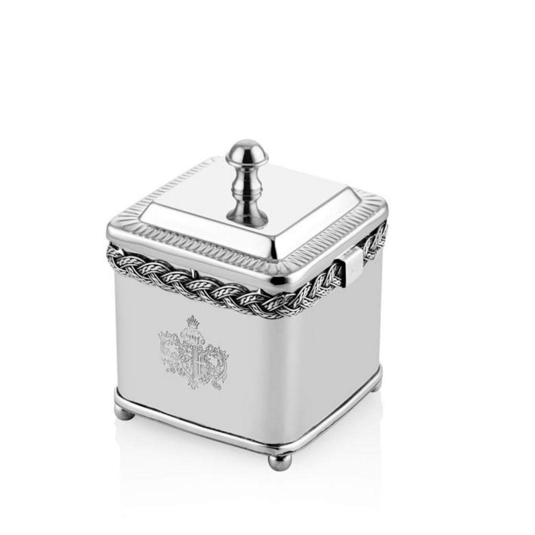 Kare Kavanoz Blackpearl Halat Desenli Gümüş