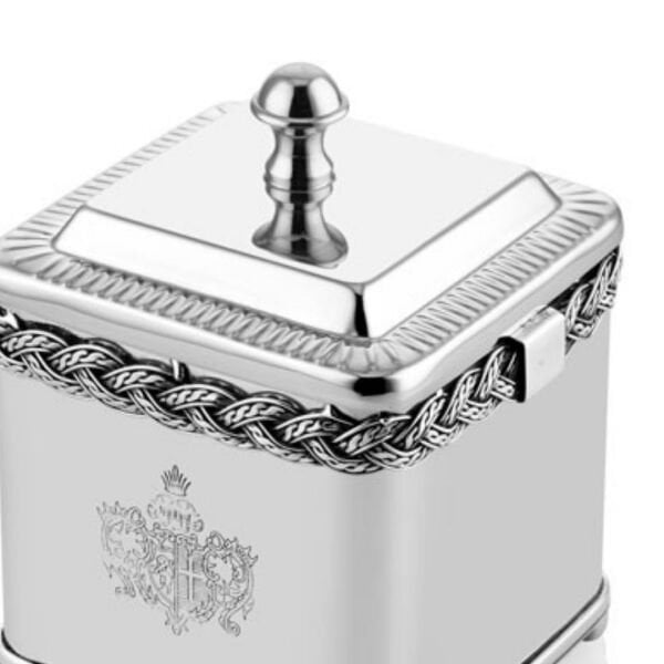 Kare Kavanoz Blackpearl Halat Desenli Gümüş