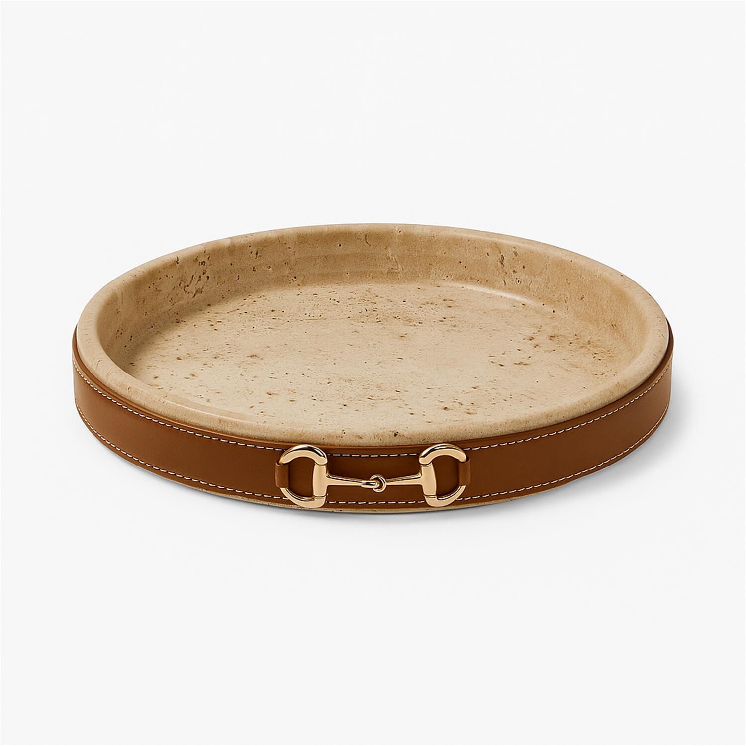 Traverten Deri Kemerli Tabak