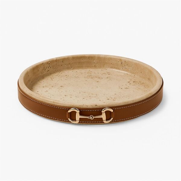 Traverten Deri Kemerli Tabak