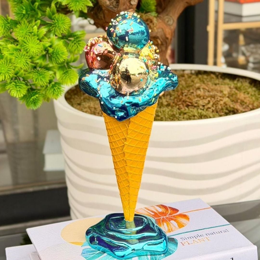 Dekoratif Obje Dondurma Mavi