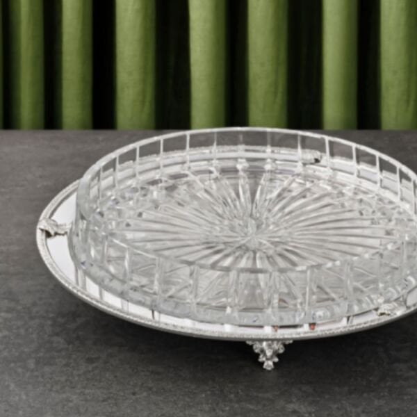 Tepsili Yapraklı İngiliz Bordür Sunum Seti 33 cm