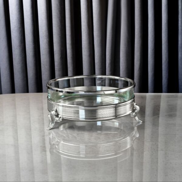 Yuvarlak Salata Kasesi Elegant Çizgi Bordür 25 cm