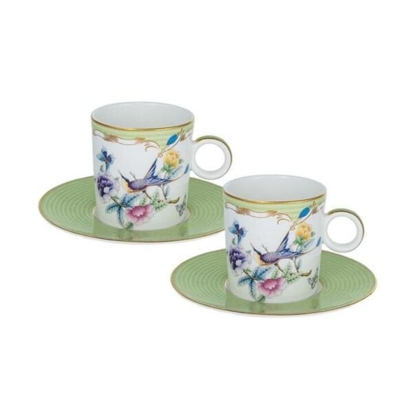Papillons Green - 2li Kahve Fincanı Seti