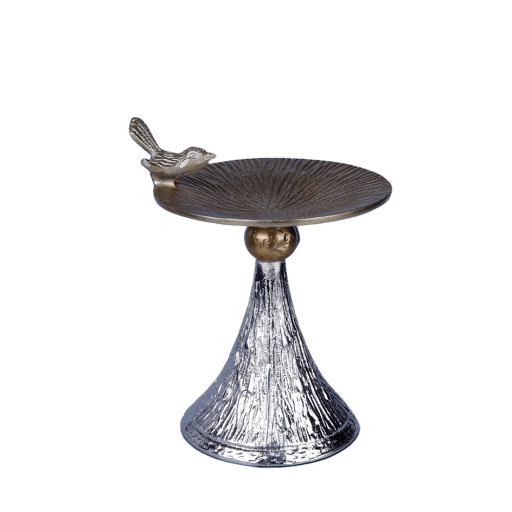 Luckyart Gold Gümüş Kuşlu Küçük Boy Mumluk