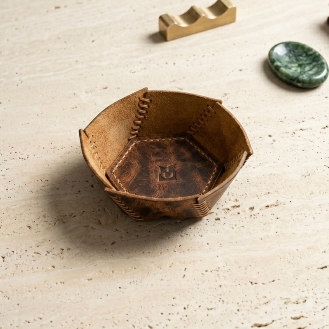 Hexo | Geometrik Deri Organizer - Taba