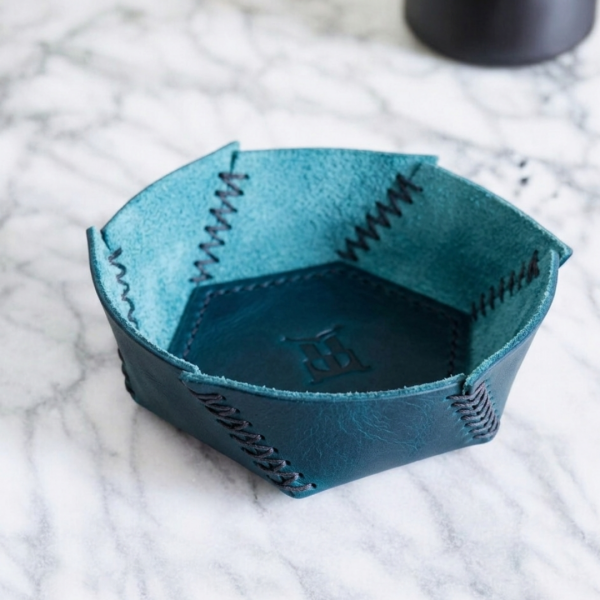 Hexo | Geometrik Deri Organizer - Turkuaz