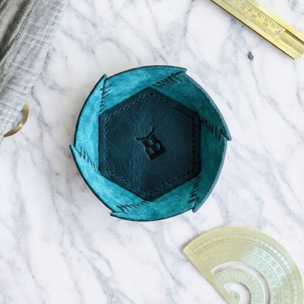 Hexo | Geometrik Deri Organizer - Turkuaz