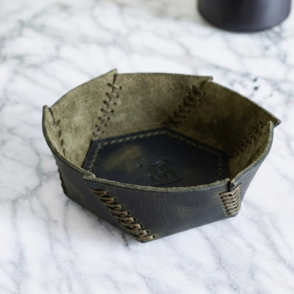 Hexo | Geometrik Deri Organizer - Oliv
