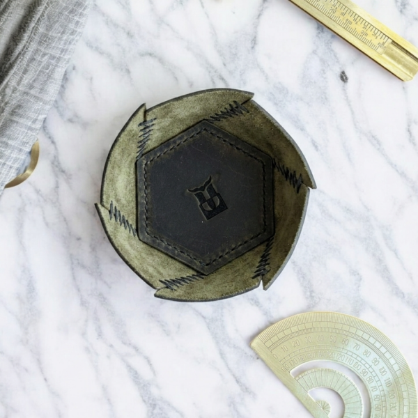 Hexo | Geometrik Deri Organizer - Oliv