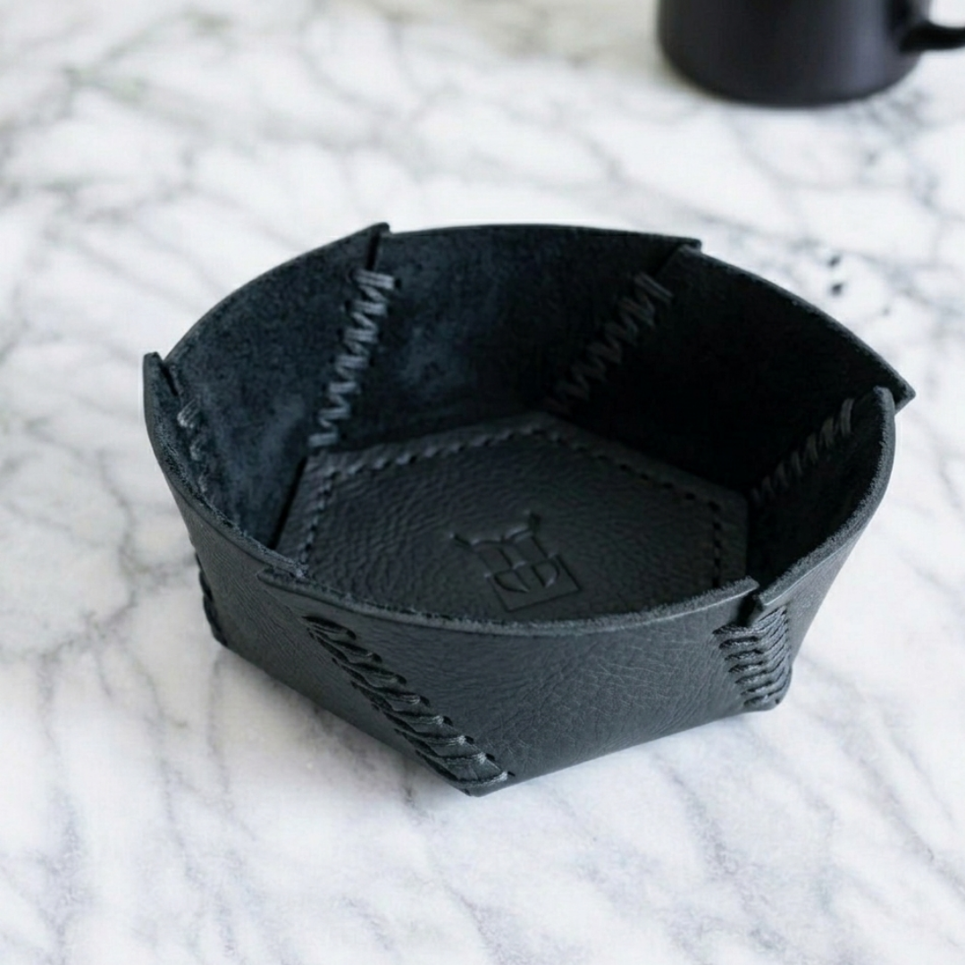 Hexo | Geometrik Deri Organizer - Siyah