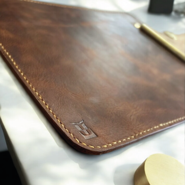 Deskpad | Hakiki Deri Zarif MousePad - Taba