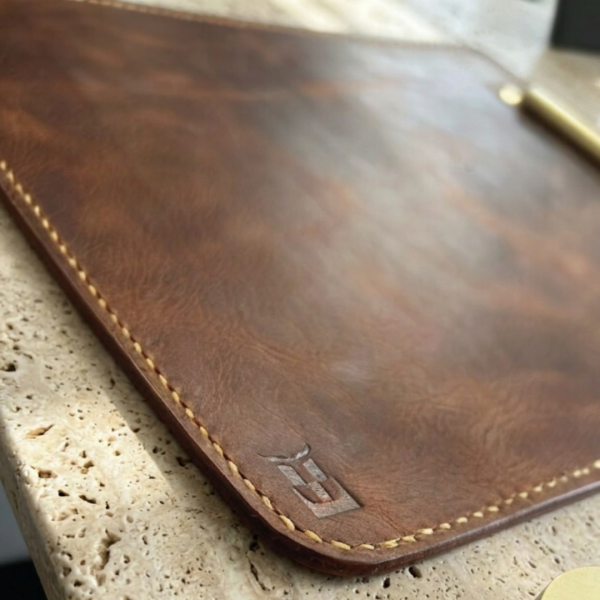 Deskpad | Hakiki Deri Zarif MousePad - Taba
