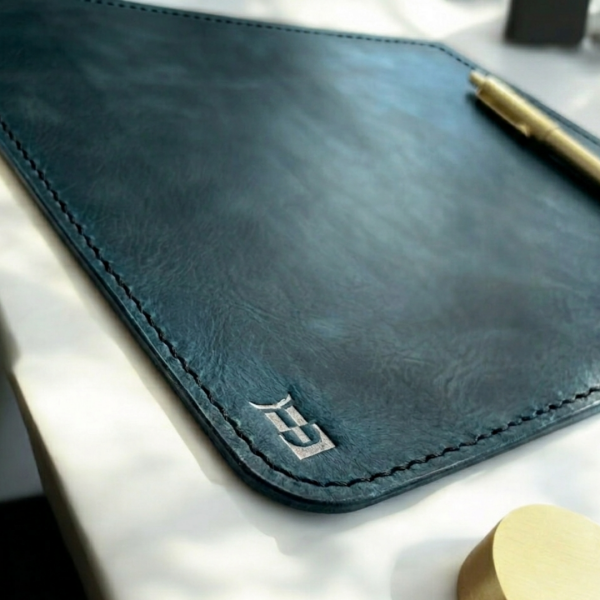 Deskpad | Hakiki Deri Zarif MousePad - Turkuaz