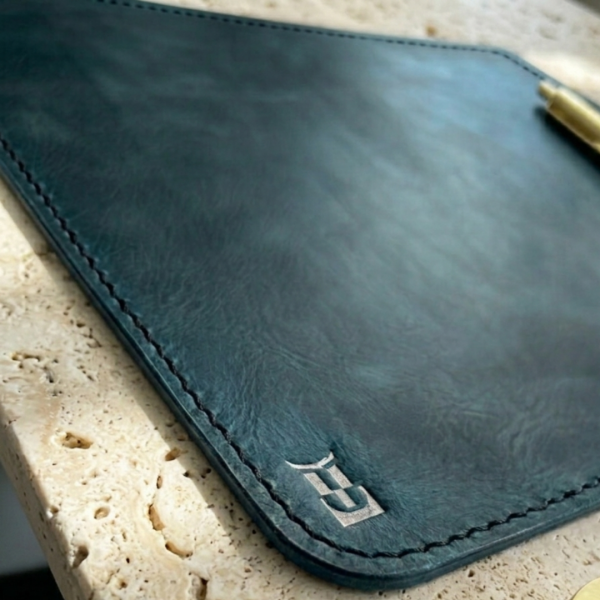 Deskpad | Hakiki Deri Zarif MousePad - Turkuaz