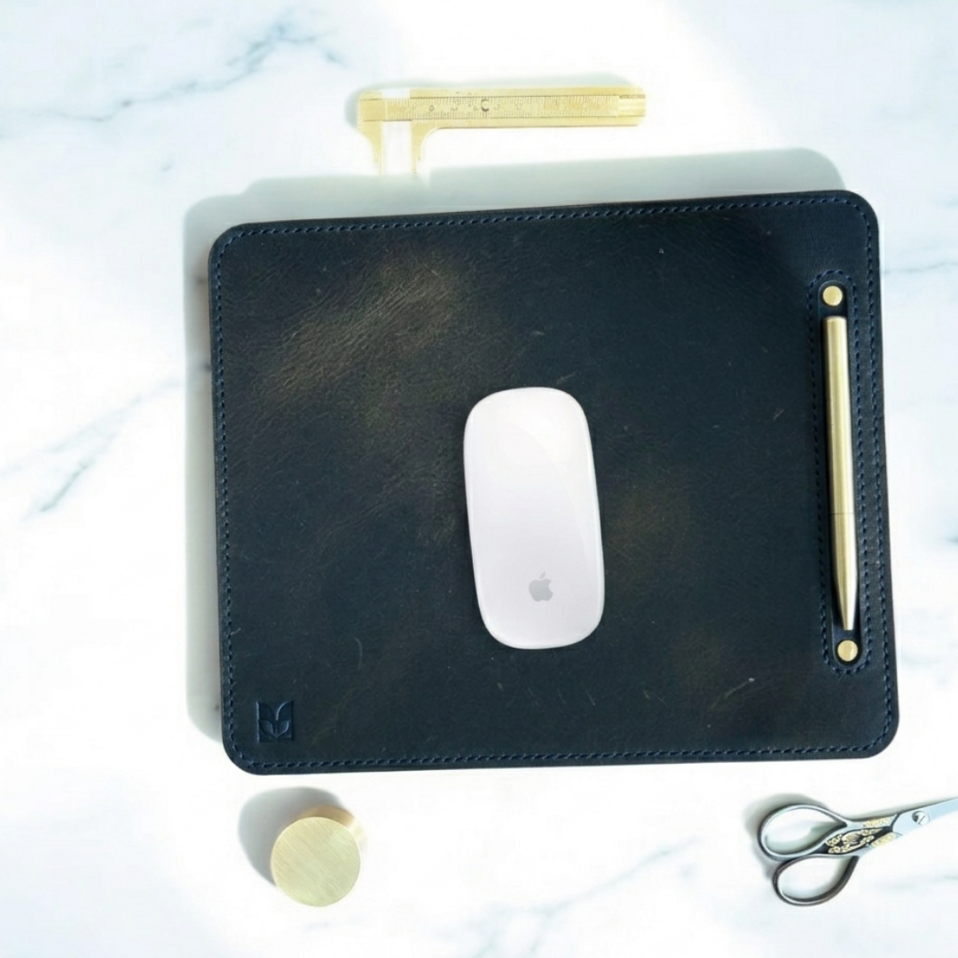 Deskpad | Hakiki Deri Zarif MousePad - Oliv